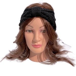 Black Braided Winter Stretch Headbands